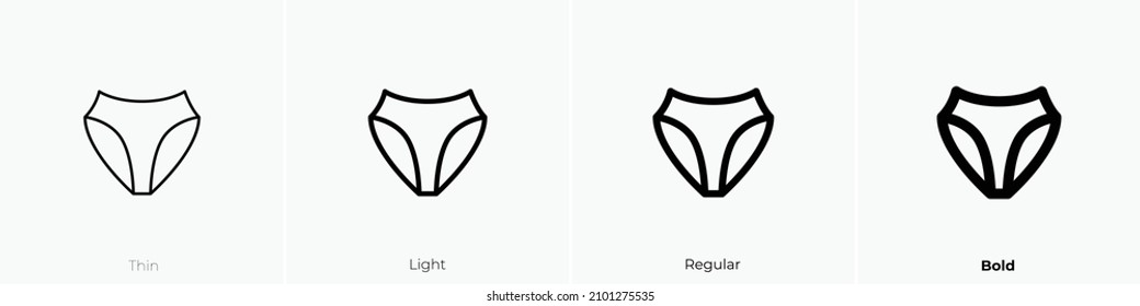 panties icon. Thin, Light Regular And Bold style design isolated on white background