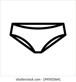 Panties icon vector illustration. Womans underwear symbol isolated on white background. color editable