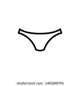 Panties Icon Vector , Template Best Emblem Isolated Illustration , Logo Design Male Female Fashion Icons , Clothes Outline Solid Background White
