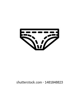 Panties Icon Vector , Template Best Emblem Isolated Illustration , Logo Design Male Female Fashion Icons , Clothes Outline Solid Background White
