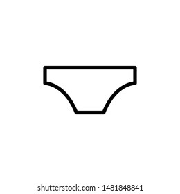 Panties Icon Vector , Template Best Emblem Isolated Illustration , Logo Design Male Female Fashion Icons , Clothes Outline Solid Background White
