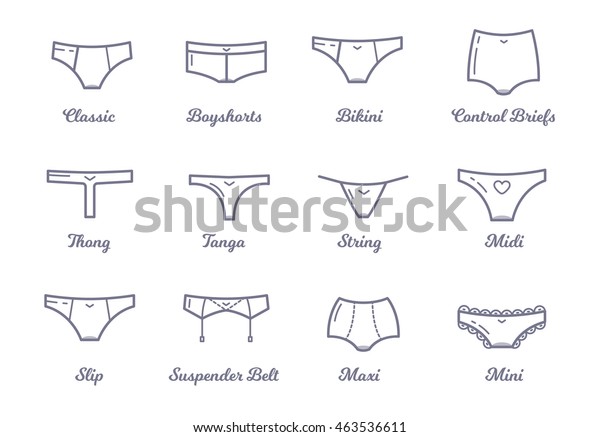 Panties Icons Underpants Type Stock Vector (Royalty Free) 463536611
