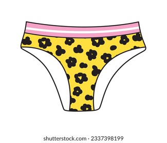 Panties con ilustración vectorial aislada de impresión leopardo