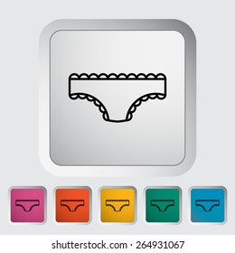 Panties. Outline icon on the button. Vector illustration.