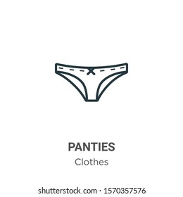 Panties outline vector icon. Thin line black panties icon, flat vector simple element illustration from editable clothes concept isolated on white background