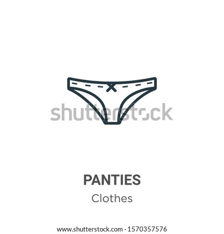 Panties outline vector icon. Thin line black panties icon, flat vector simple element illustration from editable clothes concept isolated on white background