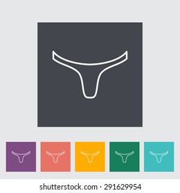 Panties. Single flat icon on the button. Vector illustration.