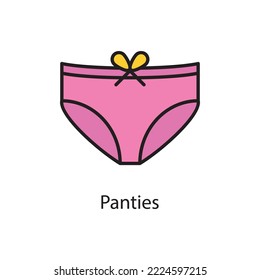 Panties  Vector Filled Outline Icon Design illustration. Love Symbol on White background EPS 10 File
