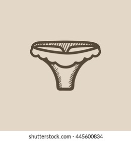 Panties vector sketch icon isolated on background. Hand drawn Panties icon. Panties sketch icon for infographic, website or app.