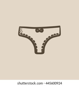 Panties vector sketch icon isolated on background. Hand drawn Panties icon. Panties sketch icon for infographic, website or app.