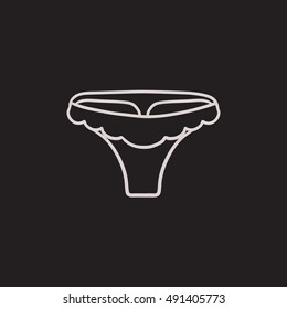 Panties vector sketch icon isolated on background. Hand drawn Panties icon. Panties sketch icon for infographic, website or app.