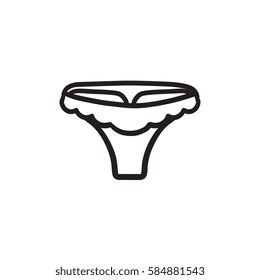Panties vector sketch icon isolated on background. Hand drawn Panties icon. Panties sketch icon for infographic, website or app.