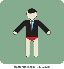 pantless man  working from home - concept