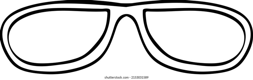 panto glasses isolated vector simple hand drawn rim shape