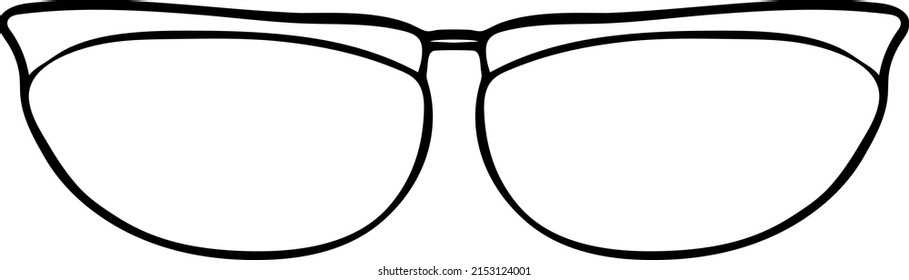 panto glasses isolated vector simple hand drawn rim shape