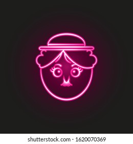 Pantomime actor neon style icon. Simple thin line, outline vector of theatre icons for ui and ux, website or mobile application