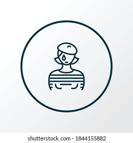 Pantomime icon line symbol. Premium quality isolated mime woman element in trendy style.