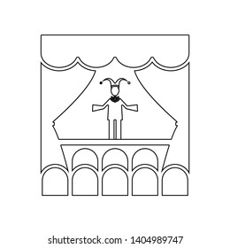 pantomime on stage icon. Element of Theatre for mobile concept and web apps icon. Outline, thin line icon for website design and development, app development
