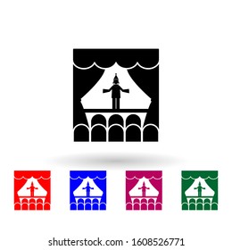 Pantomime theater multi color icon. Simple glyph, flat vector of theatre icons for ui and ux, website or mobile application