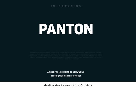 Panton Futuristic modern techno sci fi bold display stencil font, abstract geometric clean monospaced letter set