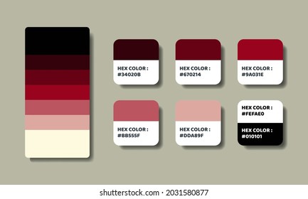 Pantone Color Guide Palette Catalog Samples Red Color In RGB HEX.