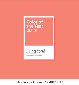 Pantone Color of the year 2019. Color trend palette. Vector illustration Vector mockup. Living Coral