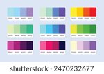 Pantone colour palette catalog samples. Color swatch. Set of abstract color palette banner