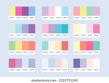 Pantone Farbpalette Katalogmuster in rgb hex. Farbuhr.