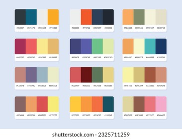 Pantone Farbpalette Katalogmuster in rgb hex. Farbuhr.
