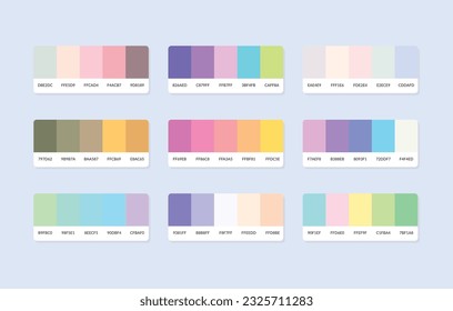 Muestras de catálogo de paleta de colores Pantone en hex rgb. Muestra de color.