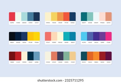 Muestras de catálogo de paleta de colores Pantone en hex rgb. Muestra de color.