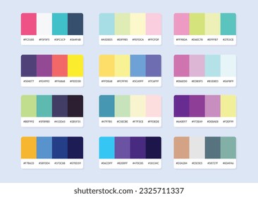 Pantone Farbpalette Katalogmuster in rgb hex. Farbuhr.
