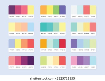 Pantone Farbpalette Katalogmuster in rgb hex. Farbuhr.