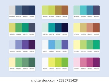 Muestras de catálogo de paleta de colores Pantone en hex rgb. Muestra de color.