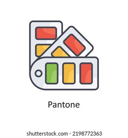 Pantone Filled Outline Vector Icon Design illustration on White background. EPS 10 File