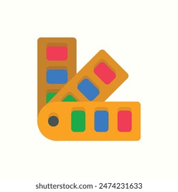 pantone icon, isolated graphic design icon set with flat color style