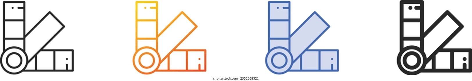 pantone icon.Thin Linear, Gradient, Blue Stroke and bold Style Design Isolated On White Background