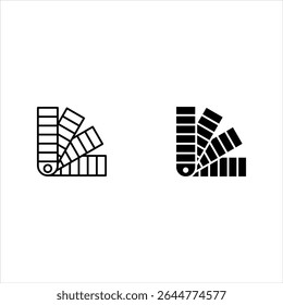 Pantone line icon set. Painter color book sign. Paint swatches symbol. Quality design element. Linear style palette icon. Editable stroke. Vector