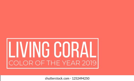 Pantone Living coral color of the year vector cover. monochromatic  background