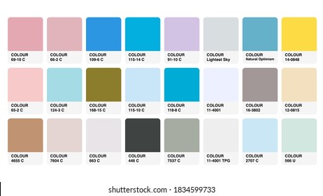 Pantone Pastel  Catalog Colour Guide Book Cards Samples Inspiration Illustration Template in RGB Vector for Everyday Use