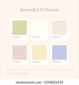 Pantone Pastel Colour Palette in RGB HEX, Rewarded In Heaven Color Scheme