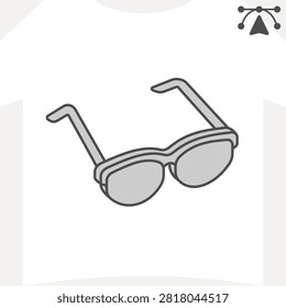 Pantos glasses frames isometric icon, vision and optics concept. Vector graphics. Artistic expression, eyeglasses sign and editable stroke, outline style icon for mobile or web design