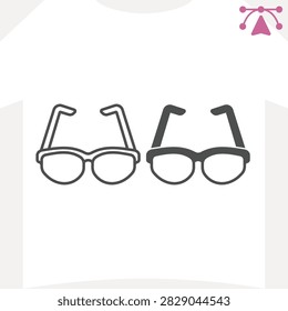 Pantos glasses frames line and solid icon, vision and optics concept. Vector graphics. Artistic expression, eyeglasses sign and editable stroke, outline style icon for mobile or web design
