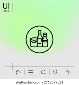 Pantry Supplies Line Icon  - Elements for Your Design