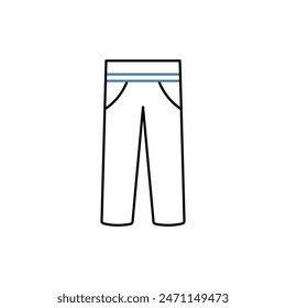 Icono de línea de concepto de pantalones. Ilustración simple del elemento. diseño del símbolo del esquema del concepto del pantalón.
