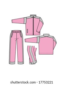 pants design in vectors, technical drawings