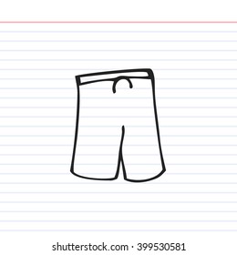 Pants doodle icon with paper background