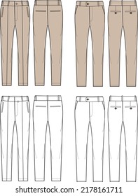 Pants Editable Fashion Flat Templates