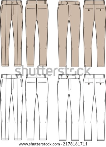 Pants Editable Fashion Flat Templates