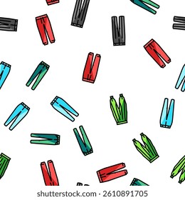 pants fashion clothes apparel vector seamless pattern thin line illustration